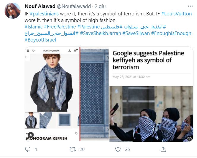 Louis Vuitton, sciarpa ispirata alla kefiah palestinese a prezzo choc. È  bufera: «Trae profitto mancando di rispetto»